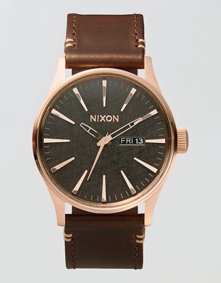 Nixon Sentry Leather Watch