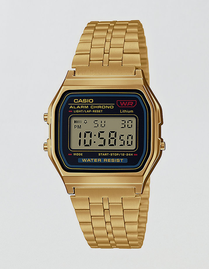 Casio Vintage Contrast Gold-Tone Stainless Steel Bracelet Watch