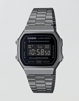 Casio Vintage Contrast Silver-Tone Stainless Steel Bracelet Watch