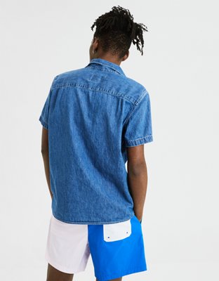 AE Short Sleeve Denim Button Up Shirt