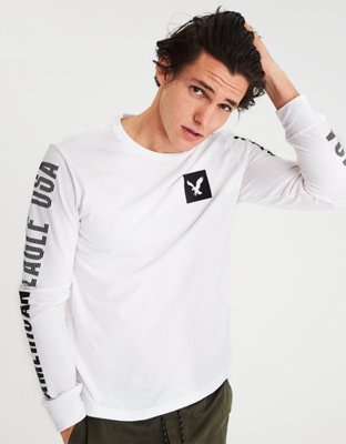Мужские футболки American Eagle AE Long-Sleeve Crew Neck Graphic T-Shirt — фото 3