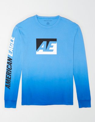 Ae Long Sleeve Dip Dye Graphic T Shirt