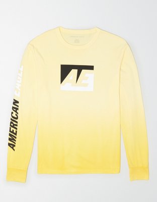 Ae Long Sleeve Dip Dye Graphic T Shirt