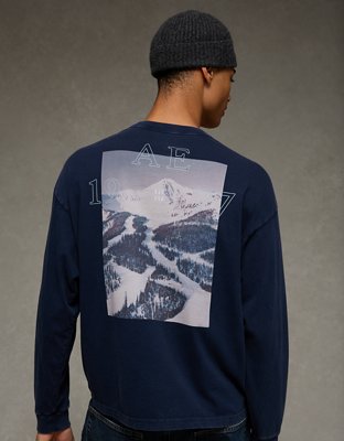AE Boxy Long Sleeve Destination Graphic T-Shirt