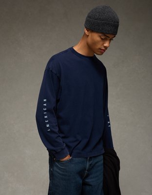 AE Boxy Long Sleeve Destination Graphic T-Shirt