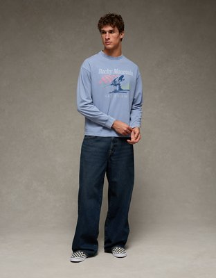 AE Boxy Long Sleeve Destination Graphic T-Shirt