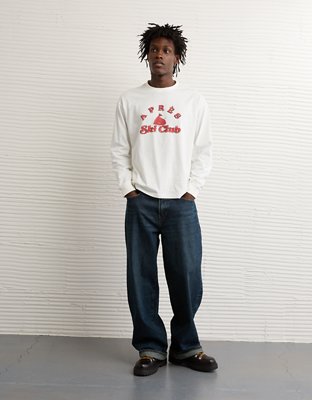 AE Playera Recta Manga Larga con Gráfico de Snoopy