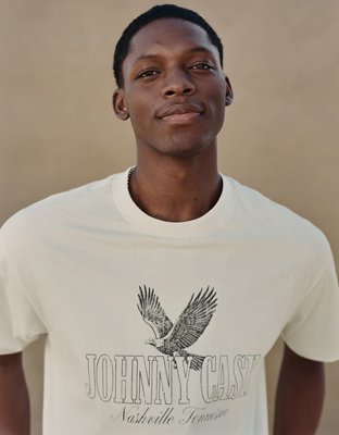 AE Boxy Johnny Cash Graphic T-Shirt