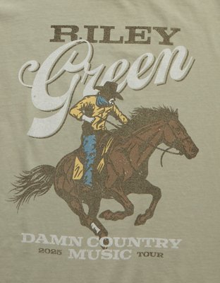 AE Boxy Riley Green Graphic T-Shirt