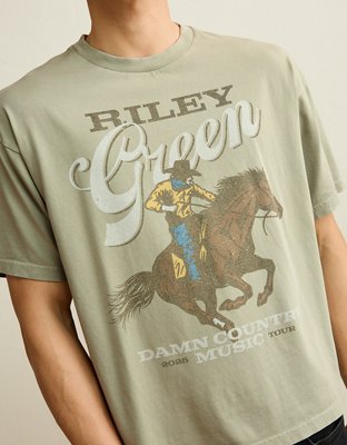 AE Boxy Riley Green Graphic T-Shirt
