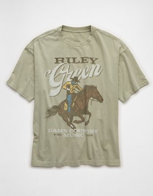 AE Boxy Riley Green Graphic T-Shirt