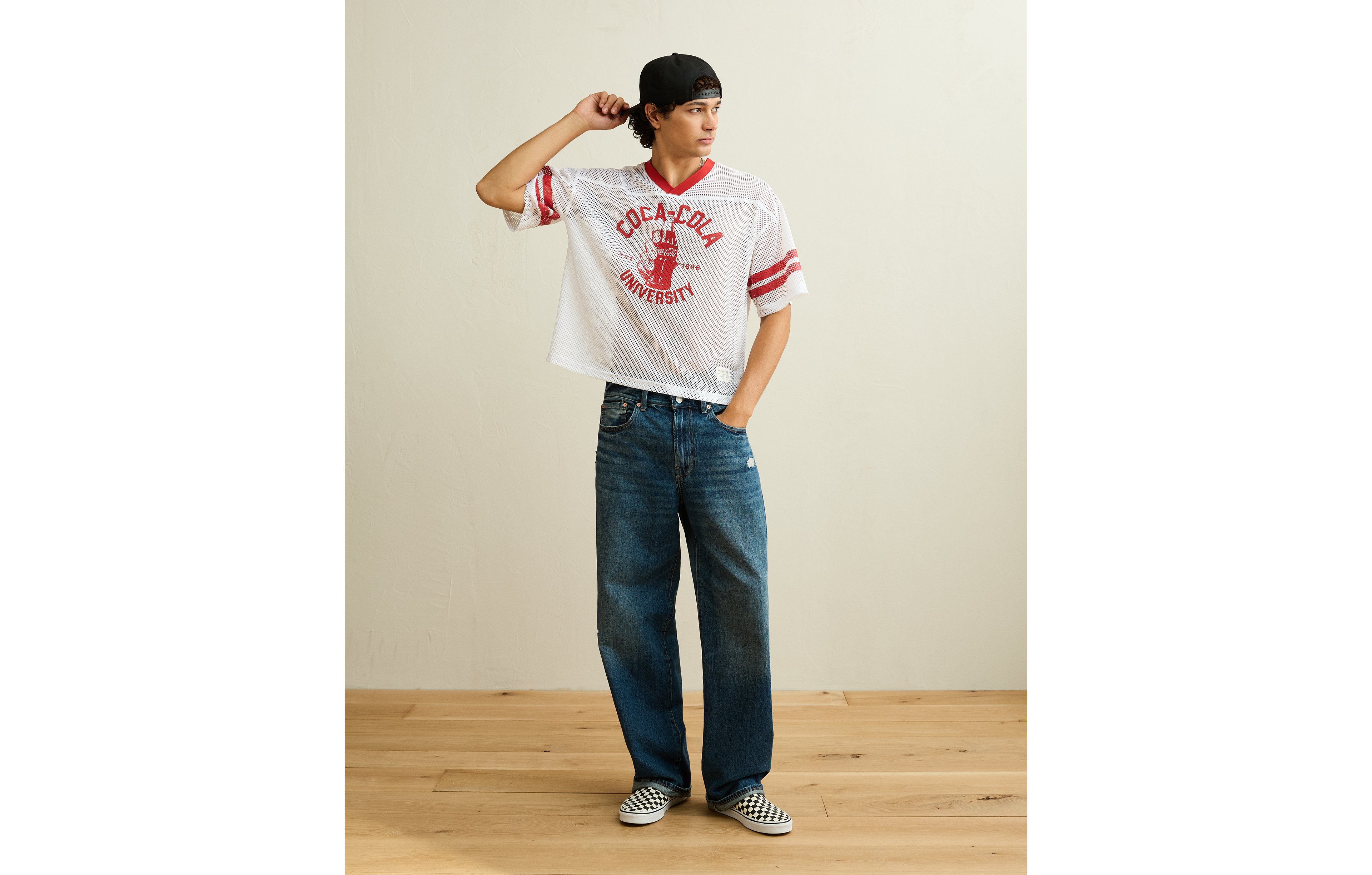 AE Boxy Fit Coca Cola Short-Sleeve Mesh Jersey