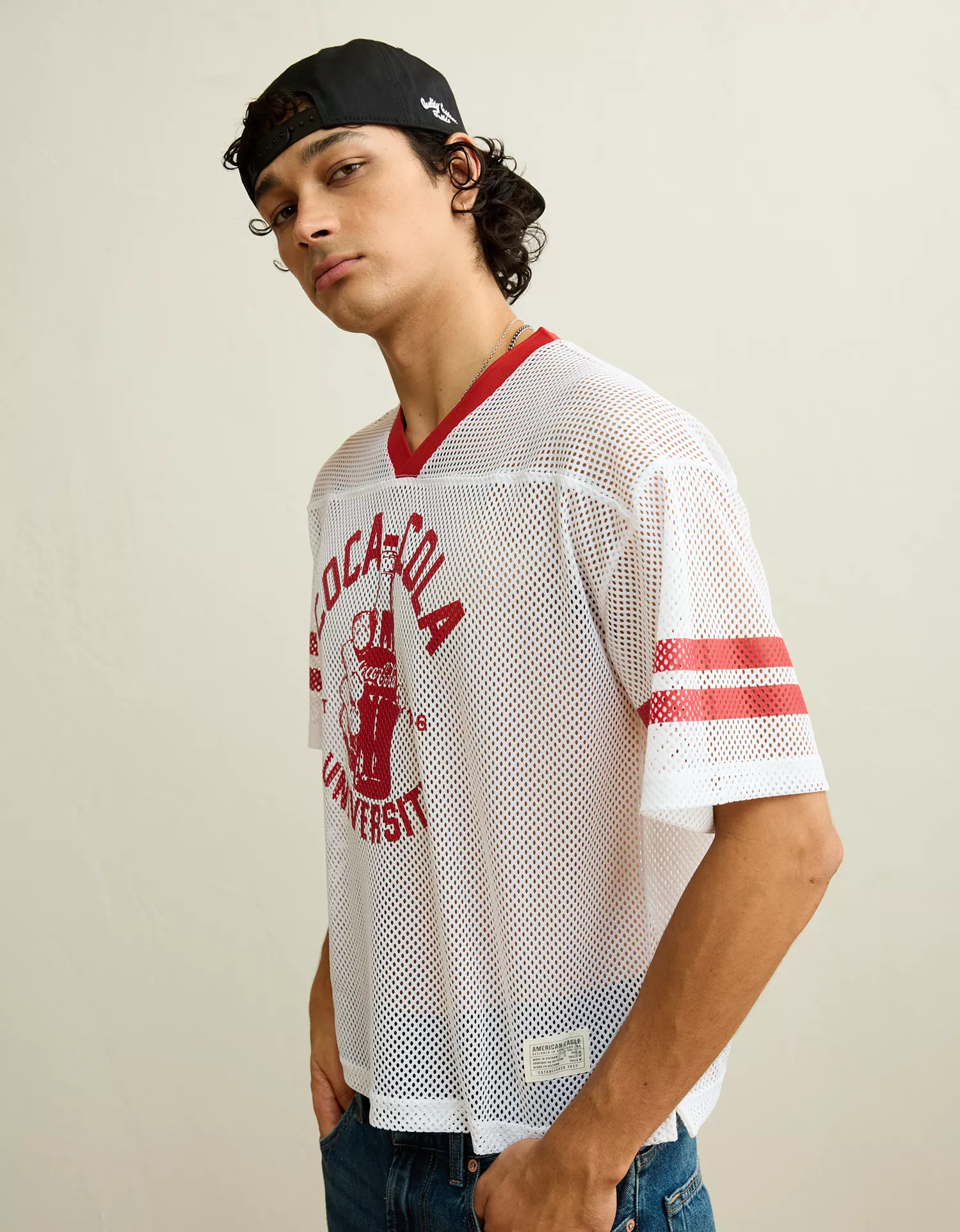 AE Boxy Fit Coca Cola Short-Sleeve Mesh Jersey - thumbnail 4