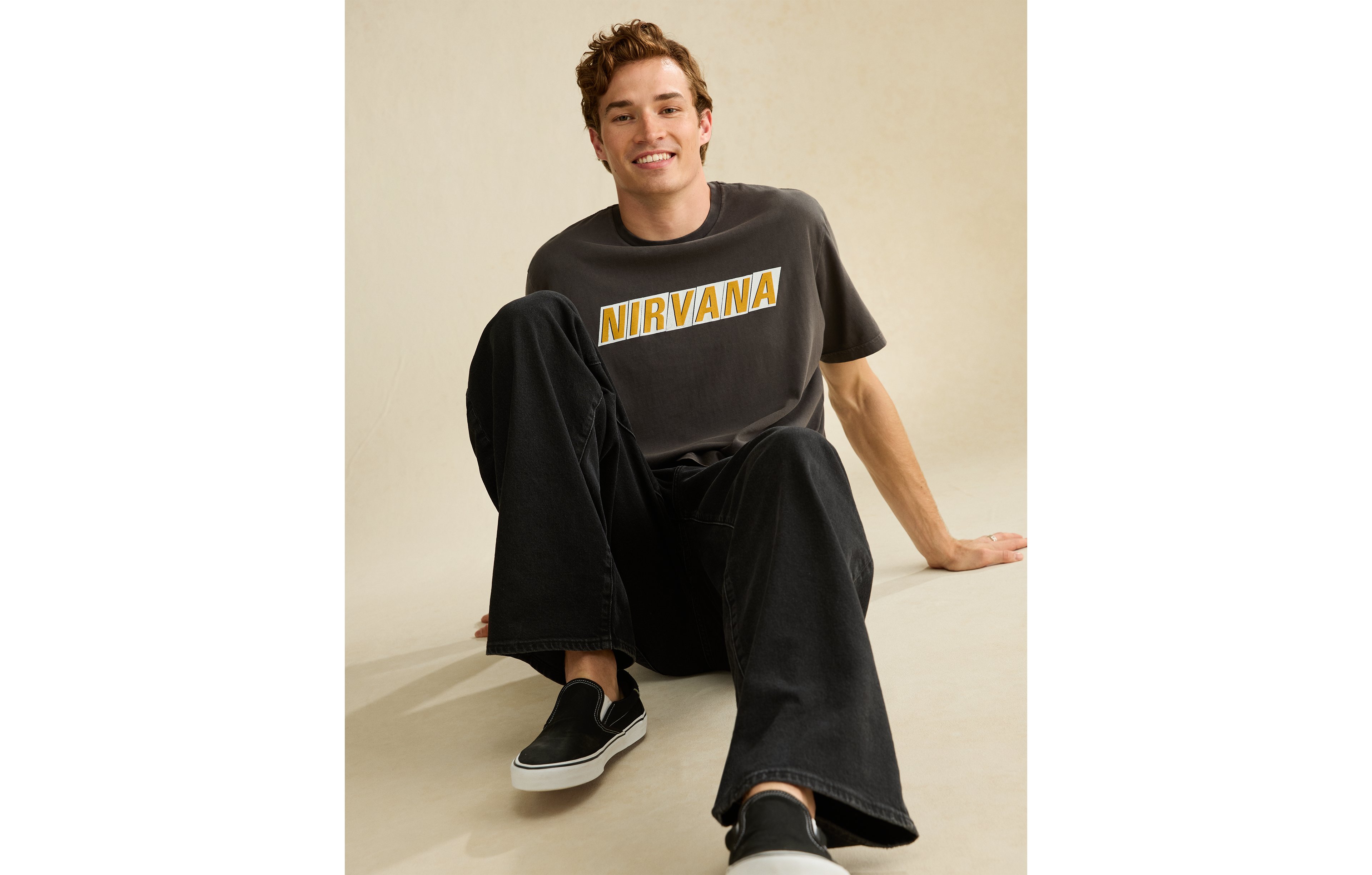 AE Standard Fit Nirvana Graphic T-Shirt