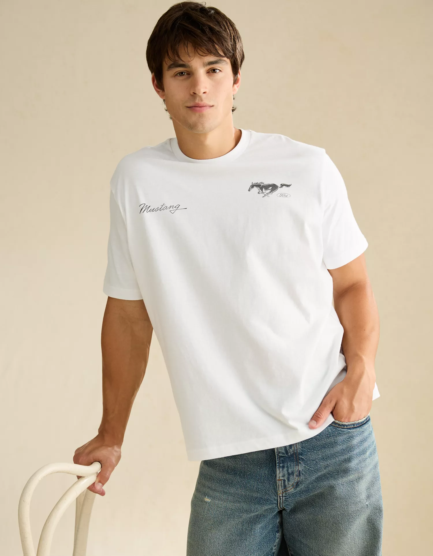 AE Standard Fit Ford Mustang Graphic T-Shirt