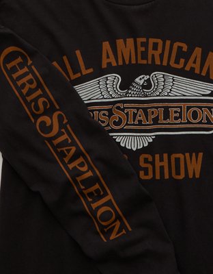 AE Boxy Fit Chris Stapleton Long-Sleeve Graphic T-Shirt