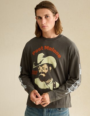 AE Boxy Fit Post Malone Long-Sleeve Graphic T-Shirt