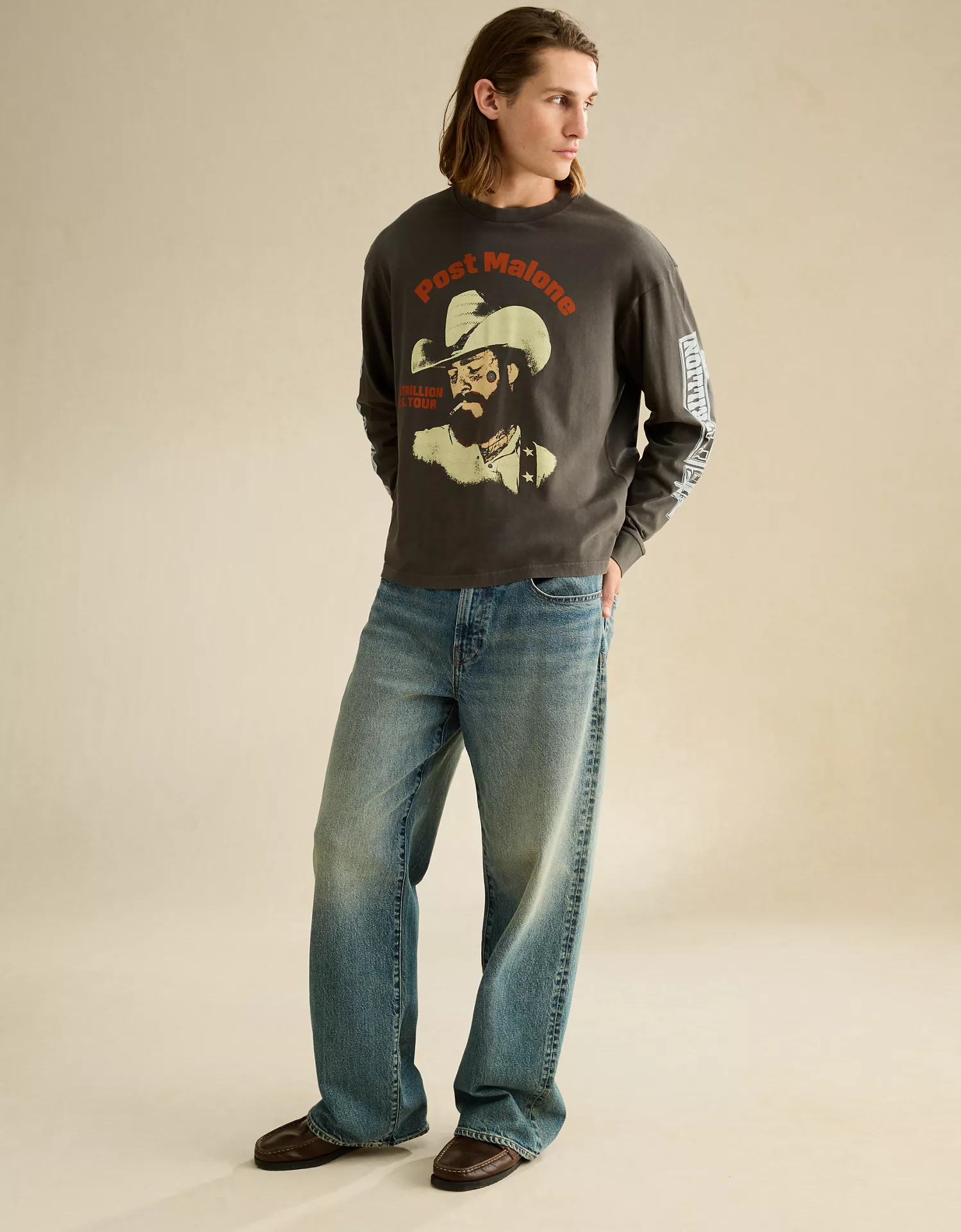 AE Boxy Fit Post Malone Long-Sleeve Graphic T-Shirt - thumbnail 4