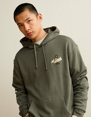 AE Standard Fit Graphic Thermal Hoodie T-Shirt