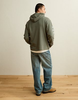 AE Standard Fit Graphic Thermal Hoodie T-Shirt