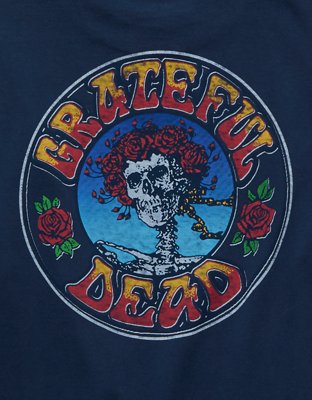 Мужская футболка American Eagle AE Boxy Fit Grateful Dead Graphic, цвет: Тёмно-синий — фото 6