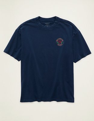 Мужская футболка American Eagle AE Boxy Fit Grateful Dead Graphic, цвет: Тёмно-синий — фото 3