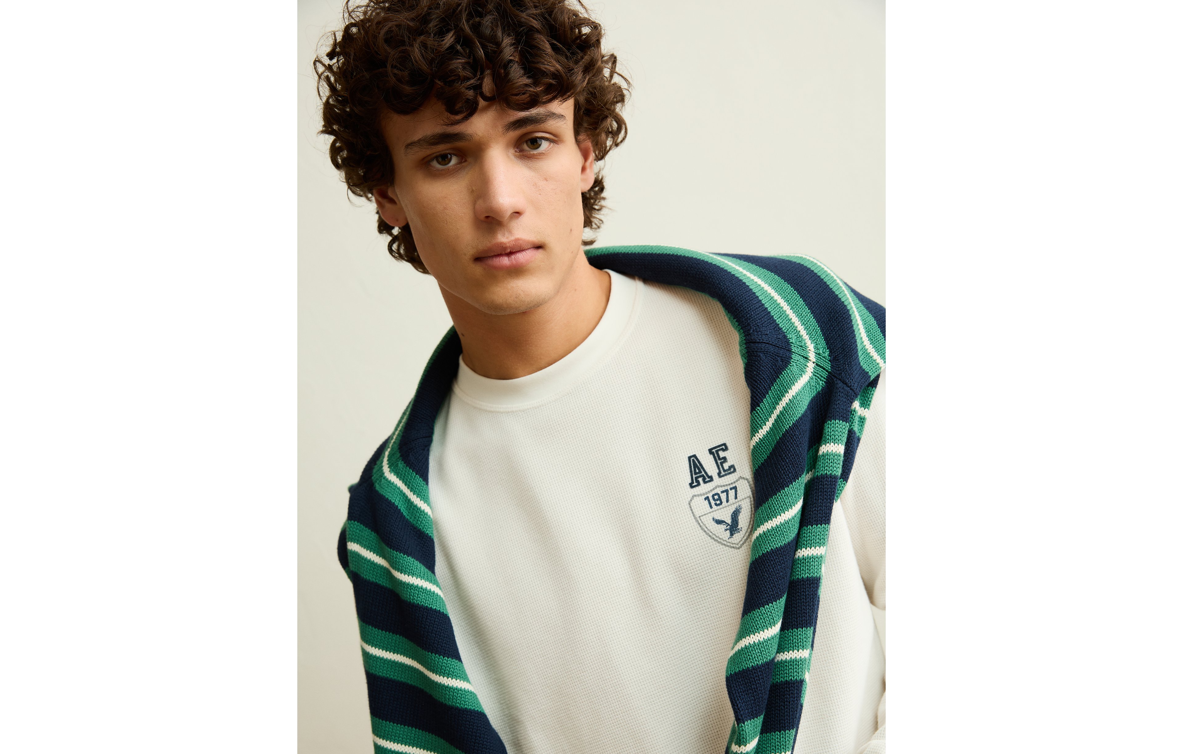 AE Standard Fit Long-Sleeve Graphic Thermal T-Shirt
