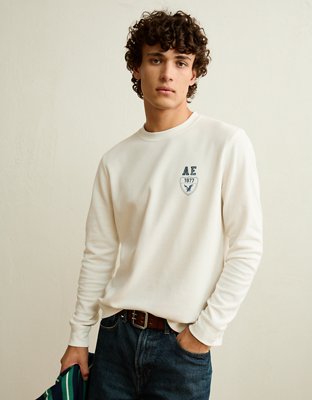 Мужская футболка American Eagle AE Standard Fit Long-Sleeve Graphic Thermal, цвет: Белый — фото 4