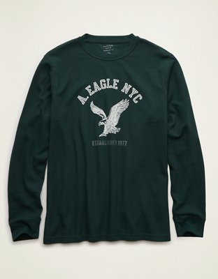 AE Standard Fit Long-Sleeve Graphic Thermal T-Shirt