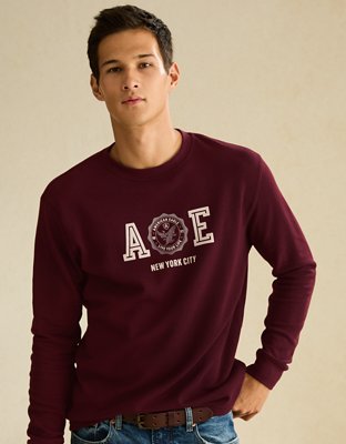 AE Standard Fit Long-Sleeve Graphic Thermal T-Shirt