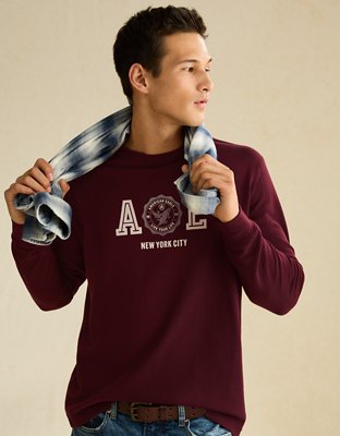 AE Standard Fit Long-Sleeve Graphic Thermal T-Shirt