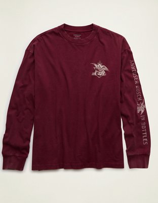AE Boxy Fit Budweiser Long-Sleeve Graphic T-Shirt