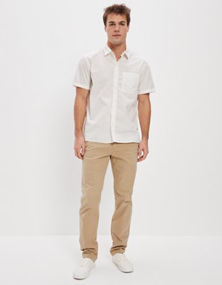 AE Flex Relaxed Straight Lived-In Khaki Pant