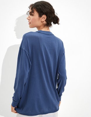 Женские футболки American Eagle AE Oversized Long-Sleeve Graphic True Tee — фото 2