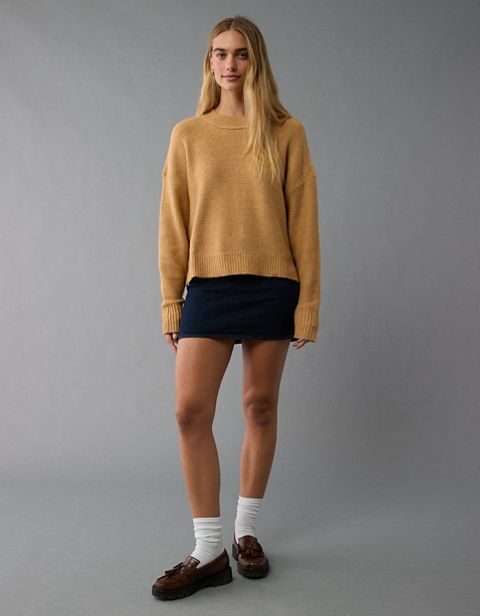 Женские свитеры American Eagle AE Slouchy Cropped Pullover Sweater