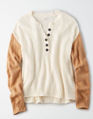 american eagle henley sweatshirt