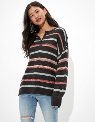 ae striped jegging pullover