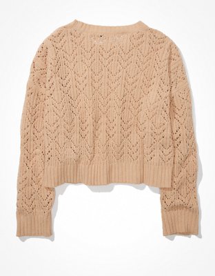 Женские свитеры American Eagle AE Cropped Pointelle Crew Neck Sweater — фото 4