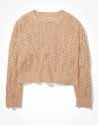 Женские свитеры American Eagle AE Cropped Pointelle Crew Neck Sweater — фото 3