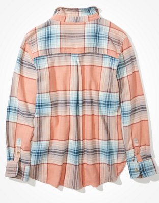 Женские рубашки American Eagle AE Plaid Button-Up Shirt — фото 4
