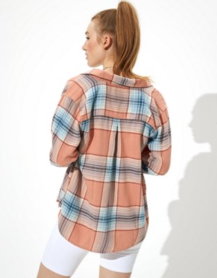 Женские рубашки American Eagle AE Plaid Button-Up Shirt — фото 2