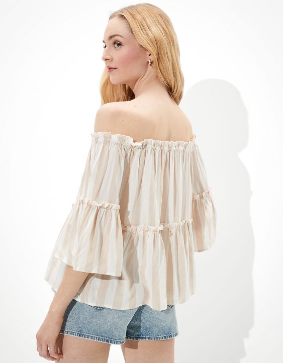 AE Bell-Sleeve Off-The-Shoulder Top
