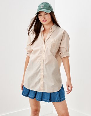 AE Oversized Oxford Button-Up Shirt