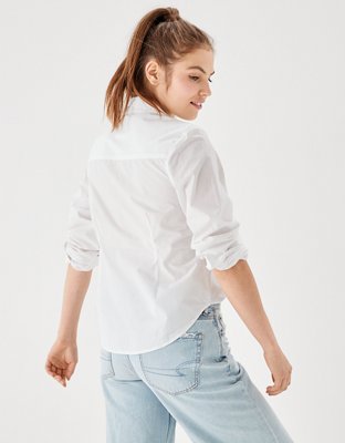 Женские рубашки American Eagle AE Fitted Button-Down Shirt — фото 2