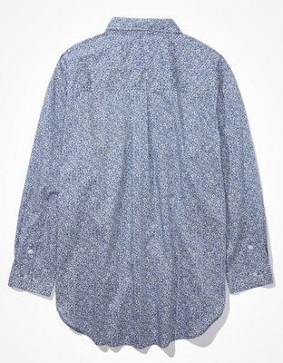 Женские рубашки American Eagle AE Oversized Long-Sleeve Button-Up Shirt — фото 4