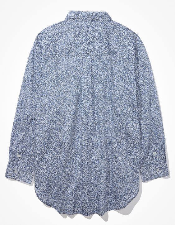 AE Oversized Long-Sleeve Button-Up Shirt