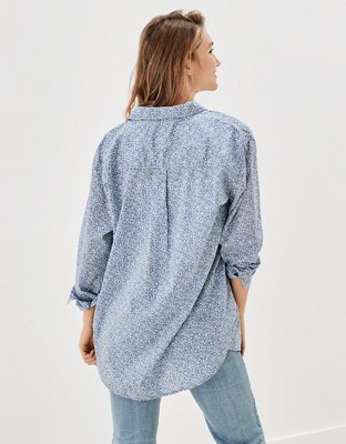 Женские рубашки American Eagle AE Oversized Long-Sleeve Button-Up Shirt — фото 2