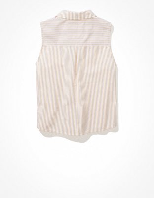 Женские рубашки American Eagle AE Oversized Sleeveless Button-Up Shirt — фото 4