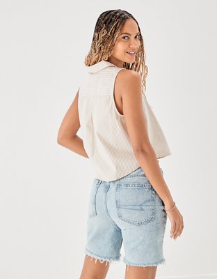 Женские рубашки American Eagle AE Oversized Sleeveless Button-Up Shirt — фото 2