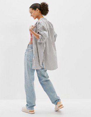 AE Oversized Oxford Button-Up Shirt